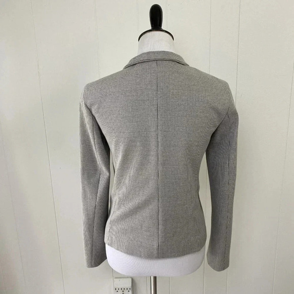 Hugo Boss Jelinita Blazer Black White Full Zip Wool Blend Houndstooth Jacket 2 - Picture 2 of 16